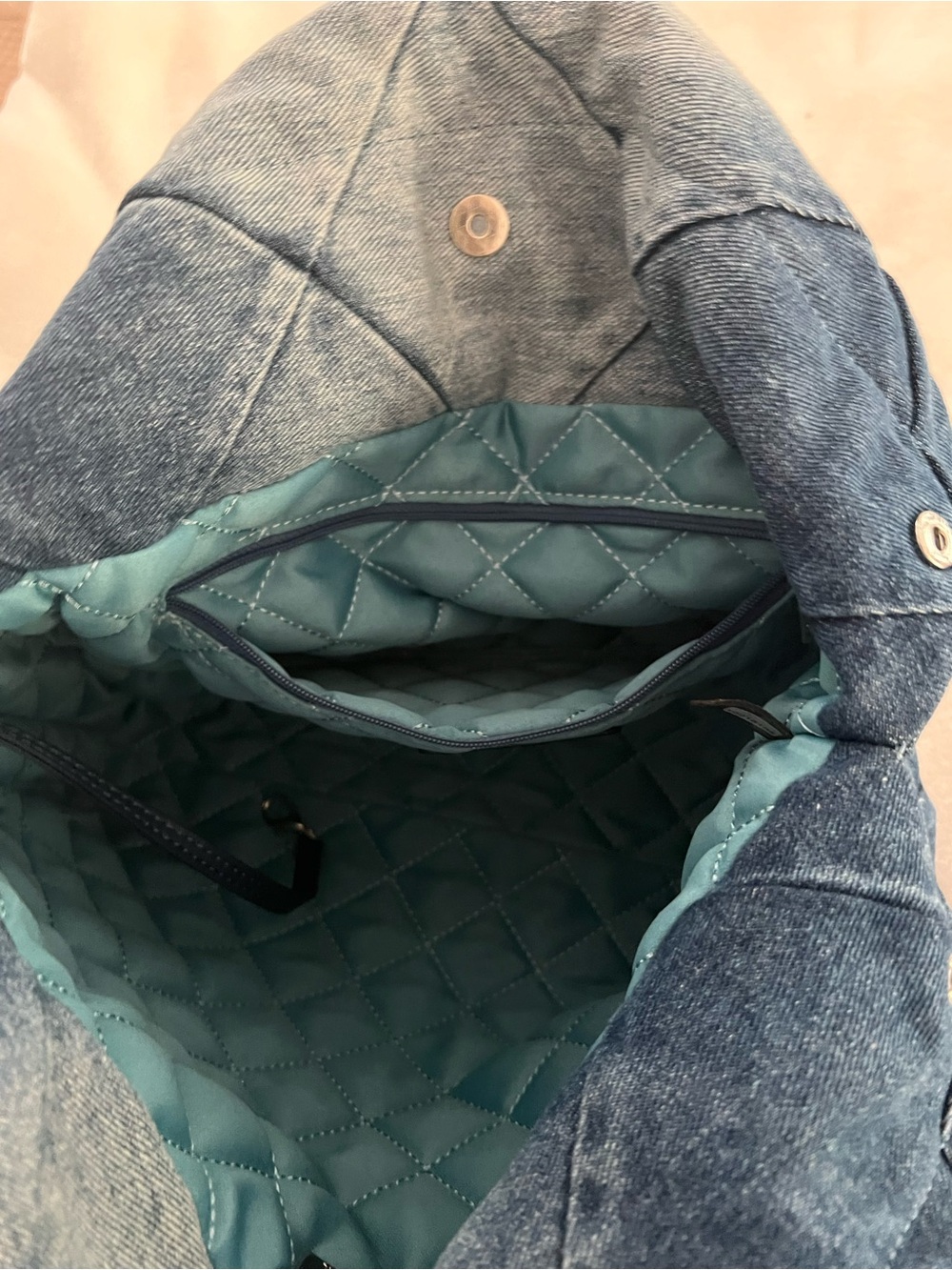 Chanel Denim bag with matching pouch NWOT - Picture 12 of 16